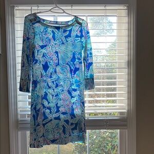 Blue Floral Women's Dress